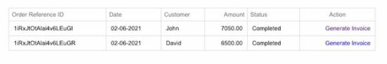 order with generate invoice link
