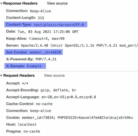 request response headers