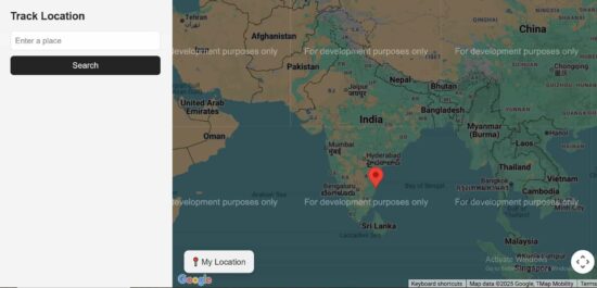 react google map landing page