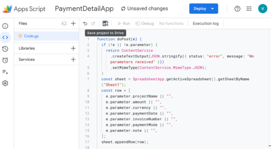 Append Row via JavaScript