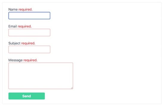 Tailwind Contact Form Output