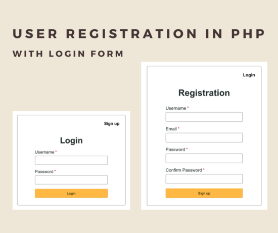 User Registration in PHP with Login Form