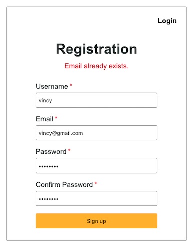 Screenshot User Registration PHP